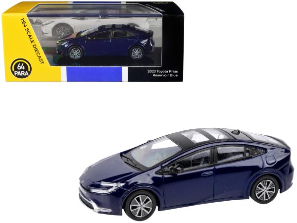 2023 Toyota Prius Reservoir Blue with Black Top and Sun Roof and Sun Roof 1/64 Diecast Model Car by Paragon Models - Image 4