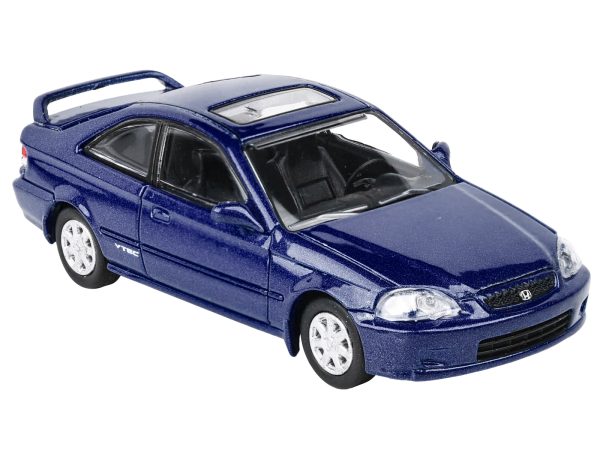 1999 Honda Civic Si Electron Blue Metallic with Sun Roof 1/64 Diecast Model Car by Paragon Models - Image 2