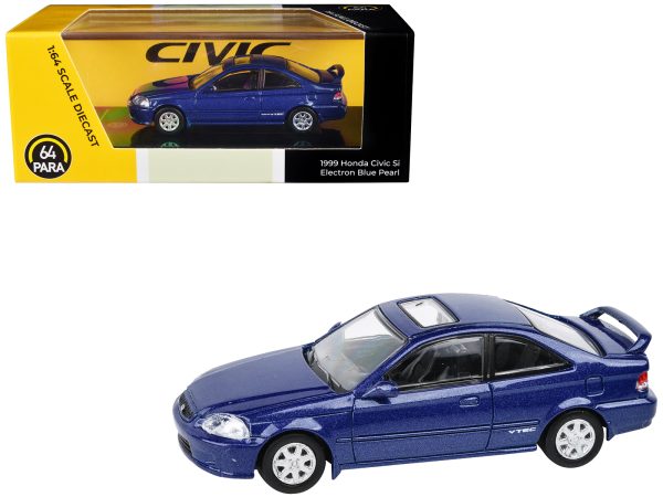 1999 Honda Civic Si Electron Blue Metallic with Sun Roof 1/64 Diecast Model Car by Paragon Models - Image 3