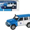 2014 Toyota Land Cruiser 76 RHD (Right Hand Drive) Blue and White "Japan Automobile Federation" 1/64 Diecast Model Car by Paragon Models - Image 4