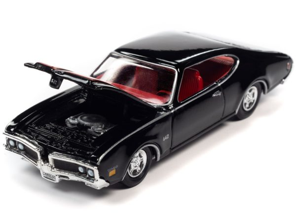 1969 Oldsmobile 442 Black with Red Stripes and Red Interior "Racing Champions Mint 2022" Release 2 Limited Edition to 8572 pieces Worldwide 1/64 Diecast Model Car by Racing Champions - Image 2