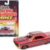 1964 Chevrolet Impala Lowrider Pink with Graphics and Pink Interior "Racing Champions Mint 2023" Release 1 Limited Edition to 3388 pieces Worldwide 1/64 Diecast Model Car by Racing Champions - Image 2
