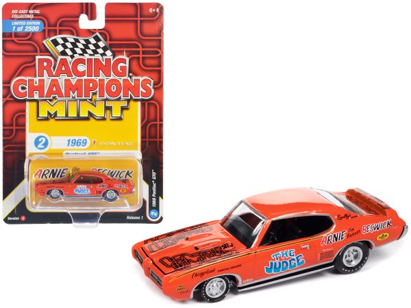 1969 Pontiac GTO Orange with Graphics "The Judge - Arnie 'The Farmer' Beswick" "Racing Champions Mint 2023" Release 1 Limited Edition to 2500 pieces Worldwide 1/64 Diecast Model Car by Racing Champions - Image 2