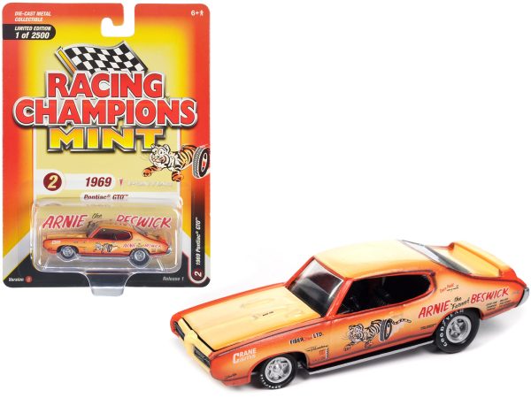 1969 Pontiac GTO Orange and Cream Fade with Graphics "Arnie 'The Farmer' Beswick" "Racing Champions Mint 2023" Release 1 Limited Edition to 2500 pieces Worldwide 1/64 Diecast Model Car by Racing Champions - Image 2