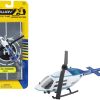 Bell 206 Jetranger Helicopter White and Blue "Police-N70650" with Runway Section Diecast Model by Runway24 - Image 3