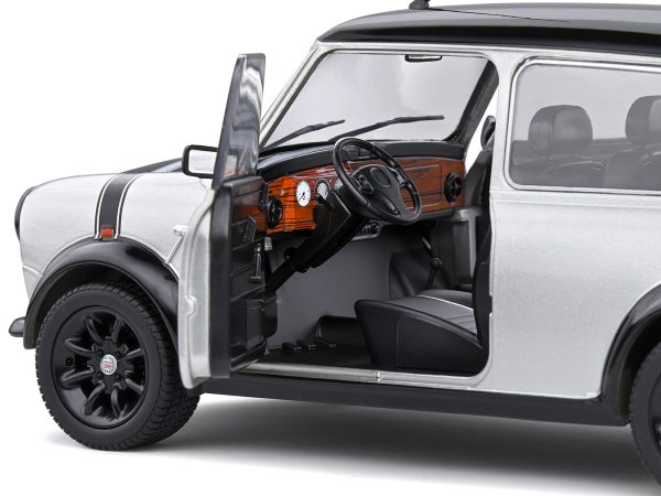1998 Mini Cooper Sport Silver Metallic with Black Hood and Top 1/18 Diecast Model Car by Solido - Image 5