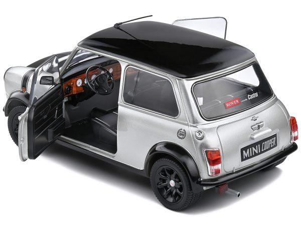 1998 Mini Cooper Sport Silver Metallic with Black Hood and Top 1/18 Diecast Model Car by Solido - Image 4