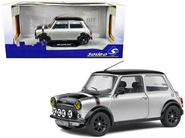 1998 Mini Cooper Sport Silver Metallic with Black Hood and Top 1/18 Diecast Model Car by Solido - Image 3