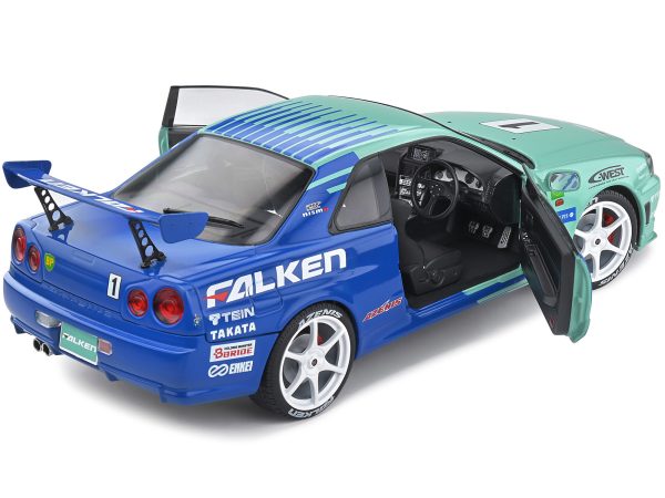 Nissan Skyline GT-R (R34) RHD (Right Hand Drive) #1 Hironori Takeuchi - Yuji Tachikawa "Falken" JGTC (Japan Grand Touring Championship) (2001) "Competition" Series 1/18 Diecast Model Car by Solido - Image 2