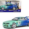 Nissan Skyline GT-R (R34) RHD (Right Hand Drive) #1 Hironori Takeuchi - Yuji Tachikawa "Falken" JGTC (Japan Grand Touring Championship) (2001) "Competition" Series 1/18 Diecast Model Car by Solido - Image 3
