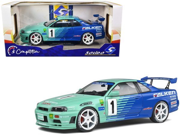 Nissan Skyline GT-R (R34) RHD (Right Hand Drive) #1 Hironori Takeuchi - Yuji Tachikawa "Falken" JGTC (Japan Grand Touring Championship) (2001) "Competition" Series 1/18 Diecast Model Car by Solido - Image 3