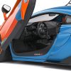 2019 McLaren 600LT Blue Metallic and Orange "Formula One Team Tribute" Livery 1/18 Diecast Model Car by Solido - Image 5