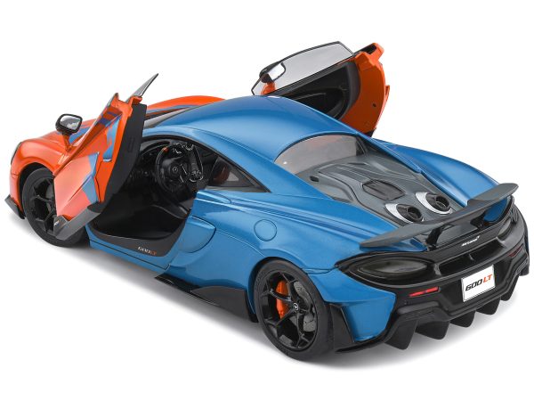 2019 McLaren 600LT Blue Metallic and Orange "Formula One Team Tribute" Livery 1/18 Diecast Model Car by Solido - Image 3