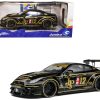 2022 Nissan GT-R (R35) RHD (Right Hand Drive) "Liberty Walk Type 2" Body Kit #12 Black "John Player Special" "Competition" Series 1/18 Diecast Model Car by Solido - Image 3