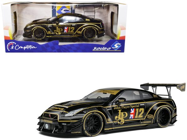 2022 Nissan GT-R (R35) RHD (Right Hand Drive) "Liberty Walk Type 2" Body Kit #12 Black "John Player Special" "Competition" Series 1/18 Diecast Model Car by Solido - Image 3