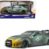 2022 Nissan GT-R (R35) RHD (Right Hand Drive) Liberty Walk 2.0 Body Kit "Army Fighter" "Competition" Series 1/18 Diecast Model Car by Solido - Image 4