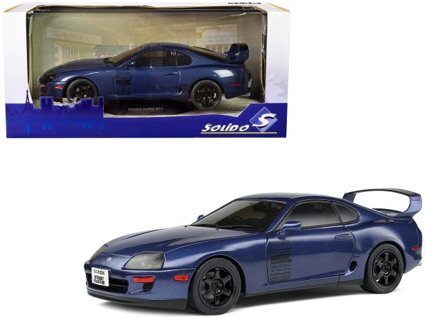 1993 Toyota Supra Mk4 (A80) Streetfighter RHD (Right Hand Drive) Dark Blue Metallic 1/18 Diecast Model Car by Solido - Image 3