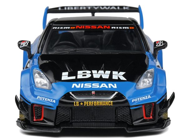 Nissan GT-R (R35) LB Silhouette Works GT RHD (Right Hand Drive) #5 Black and Blue "Calsonic" 1/43 Diecast Model Car by Solido - Image 4