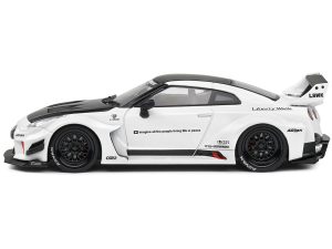 2020 Nissan GTR (R35) "LBWK (LibertyWalk Body Kit)" RHD (Right Hand Drive) White with Black Hood and Top 1/43 Diecast Model Car by Solido