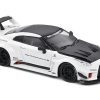 2020 Nissan GTR (R35) "LBWK (LibertyWalk Body Kit)" RHD (Right Hand Drive) White with Black Hood and Top 1/43 Diecast Model Car by Solido - Image 4