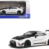 2020 Nissan GTR (R35) "LBWK (LibertyWalk Body Kit)" RHD (Right Hand Drive) White with Black Hood and Top 1/43 Diecast Model Car by Solido - Image 5