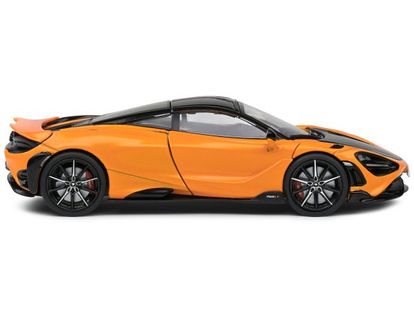 2020 McLaren 765 LT Papaya Spark Orange Metallic and Black 1/43 Diecast Model Car by Solido - Image 3