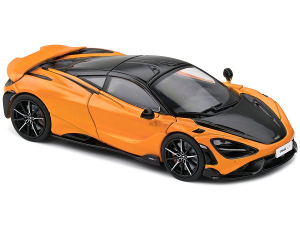 2020 McLaren 765 LT Papaya Spark Orange Metallic and Black 1/43 Diecast Model Car by Solido - Image 4