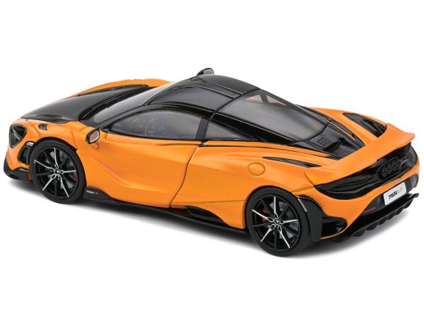2020 McLaren 765 LT Papaya Spark Orange Metallic and Black 1/43 Diecast Model Car by Solido - Image 2