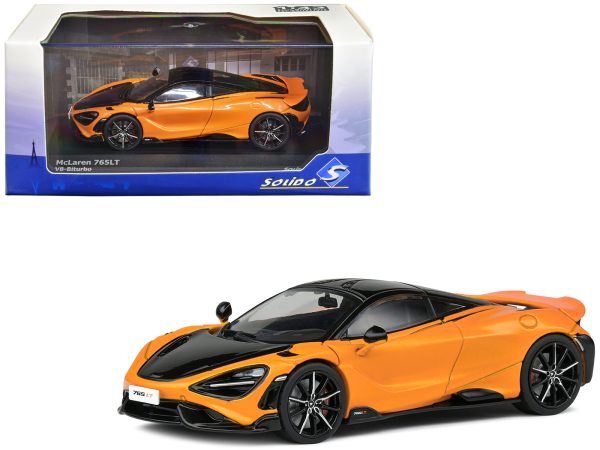 2020 McLaren 765 LT Papaya Spark Orange Metallic and Black 1/43 Diecast Model Car by Solido - Image 5