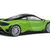 2020 McLaren 765 LT Lime Green Metallic and Black 1/43 Diecast Model Car by Solido - Image 2