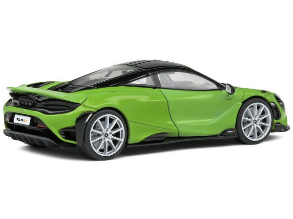 2020 McLaren 765 LT Lime Green Metallic and Black 1/43 Diecast Model Car by Solido - Image 2