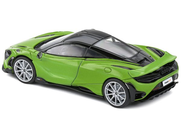 2020 McLaren 765 LT Lime Green Metallic and Black 1/43 Diecast Model Car by Solido - Image 4