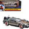 DMC DeLorean Time Machine Stainless Steel "Back to the Future: Part III" (1990) Movie 1/18 Diecast Model Car by Sun Star