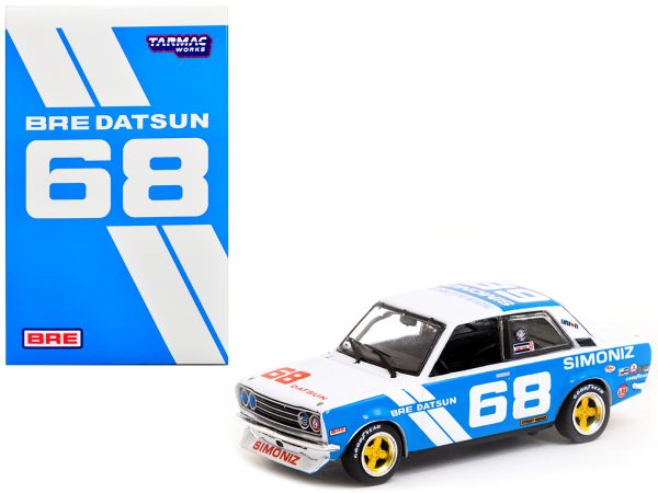 Datsun 510 #68 "BRE" White and Blue "Trans-Am 2.5 Championship" (1972) with METAL OIL CAN 1/64 Diecast Model Car by Tarmac Works - Image 3