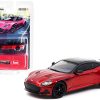 Aston Martin DBS Superleggera Red Metallic with Black Top 1/64 Diecast Model Car by Tarmac Works