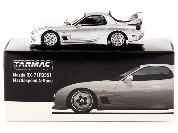 Mazda RX-7 (FD3S) Mazdaspeed A-Spec RHD (Right Hand Drive) Silver Stone Metallic "Global64" Series 1/64 Diecast Model Car by Tarmac Works - Image 2