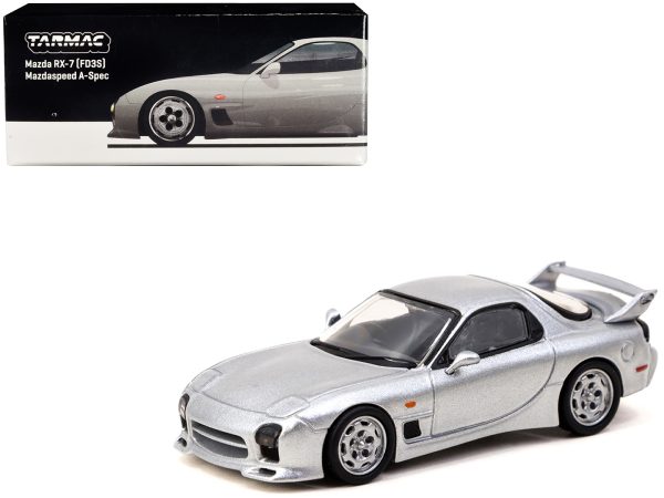 Mazda RX-7 (FD3S) Mazdaspeed A-Spec RHD (Right Hand Drive) Silver Stone Metallic "Global64" Series 1/64 Diecast Model Car by Tarmac Works - Image 3