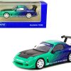 Mazda RX-7 FD3S RHD (Right Hand Drive) Green and Blue "Falken" Livery "Global64" Series 1/64 Diecast Model Car by Tarmac Works - Image 2