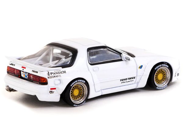 Mazda RX-7 FC3S "Pandem" White "Toyo Tires" "Road64" Series 1/64 Diecast Model Car by Tarmac Works