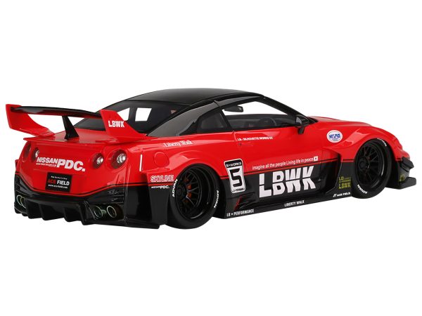 Nissan 35GT-RR Ver.1 LB-Silhouette Works GT #5 RHD (Right Hand Drive) LBWK Red and Black 1/18 Model Car by Top Speed - Image 2