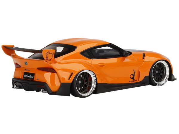 Toyota Pandem GR Supra V1.0 Orange with Black Hood 1/18 Model Car by Top Speed - Image 2