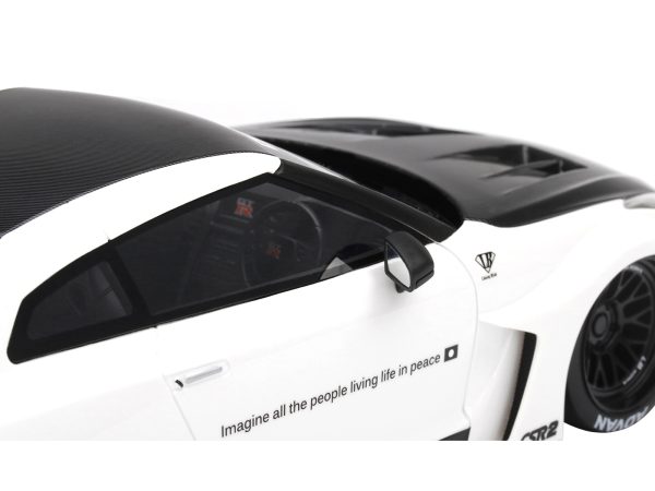 Nissan 35GT-RR Ver. 2 LB-Silhouette Works GT RHD (Right Hand Drive) White with Black Hood and Top 1/18 Model Car by Top Speed - Image 4