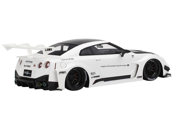 Nissan 35GT-RR Ver. 2 LB-Silhouette Works GT RHD (Right Hand Drive) White with Black Hood and Top 1/18 Model Car by Top Speed - Image 2