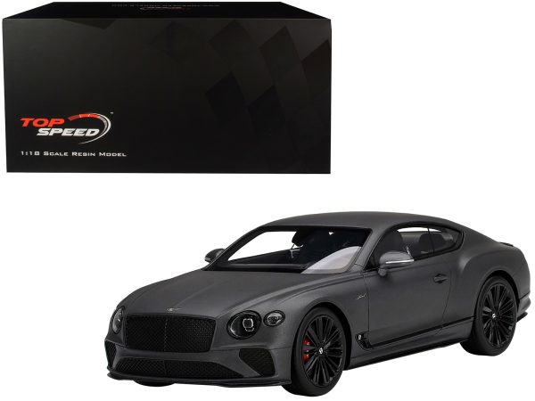 Bentley Continental GT Speed Anthracite Satin Gray 1/18 Model Car by Top Speed - Image 4