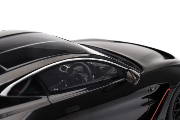 Aston Martin V12 Vantage RHD (Right Hand Drive) Jet Black with Red Accents 1/18 Model Car by Top Speed - Image 2