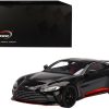 Aston Martin V12 Vantage RHD (Right Hand Drive) Jet Black with Red Accents 1/18 Model Car by Top Speed - Image 3