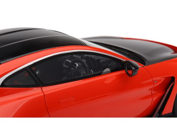 Aston Martin V12 Vantage RHD (Right Hand Drive) Scorpus Red with Black Top and Carbon Hood 1/18 Model Car by Top Speed - Image 2