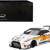 Nissan LB-Silhouette WORKS GT 35GT-RR Ver.1 RHD (Right Hand Drive) #23 White with Yellow Stripes "LB Racing" 1/18 Model Car by Top Speed - Image 4