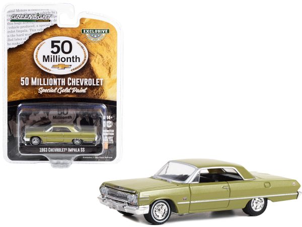 1963 Chevrolet Impala SS Special Gold Metallic Paint "50 Millionth Chevrolet Produced" "Hobby Exclusive" Series 1/64 Diecast Model by Greenlight - Image 2
