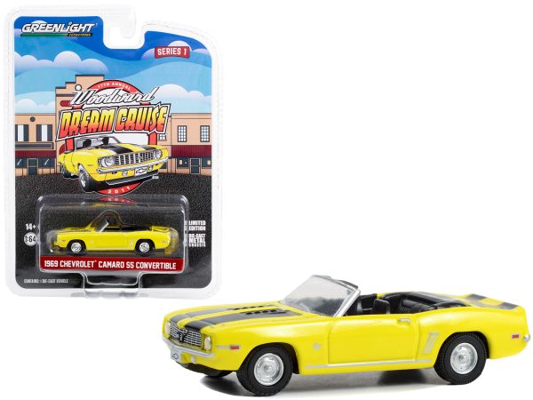 1969 Chevrolet Camaro SS Convertible Yellow with Black Stripes "17th Annual Woodward Dream Cruise Featured Heritage Vehicle" (2011) "Woodward Dream Cruise" Series 1 1/64 Diecast Model Car by Greenlight - Image 2